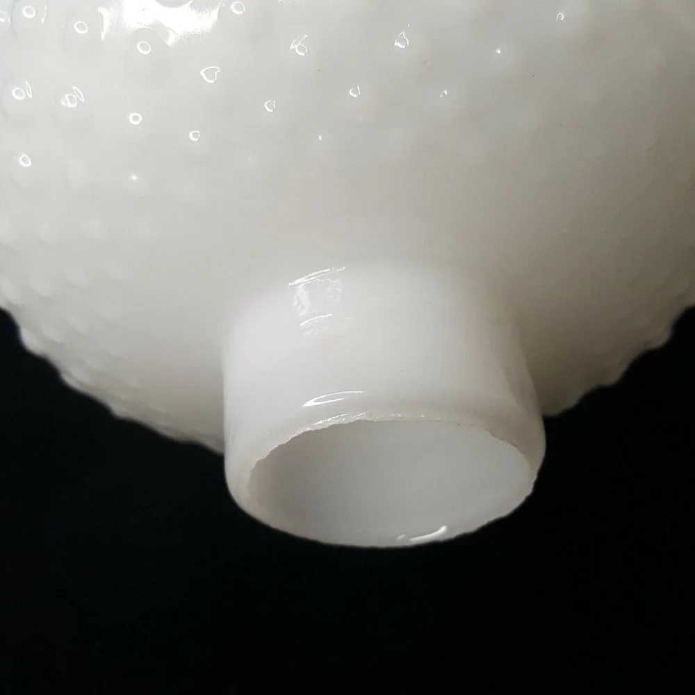 5” Milk Glass White Hobnail Oil Electric Table Lamp Shade 1.25
